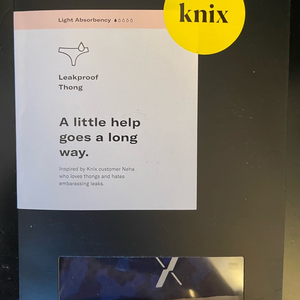 NWT Knix thong in “circuit” color. Size small.